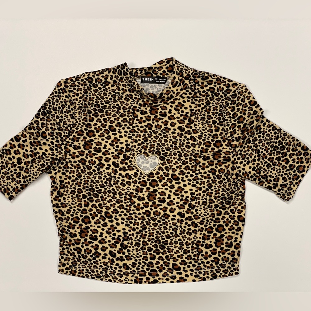 Zebra cut out heart crop top